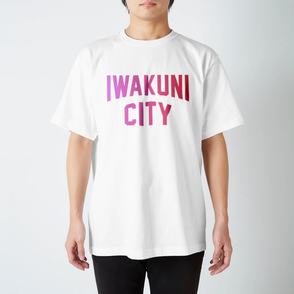 JIMOTOE Wear Local Japanの岩国市 IWAKUNI CITY ロゴピンク スタンダードTシャツ