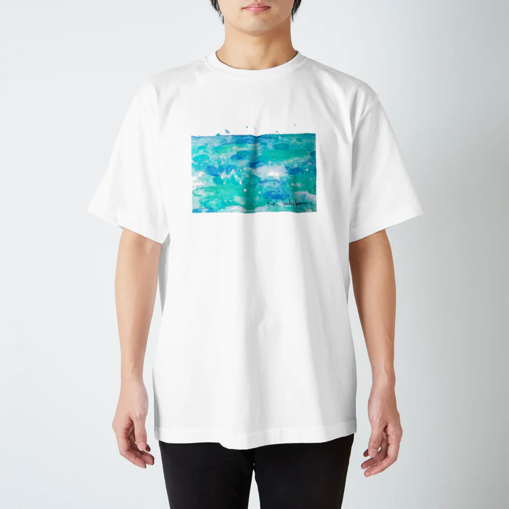 太陽drops -立華 圭グッズショップ-の13時の海 スタンダードTシャツ