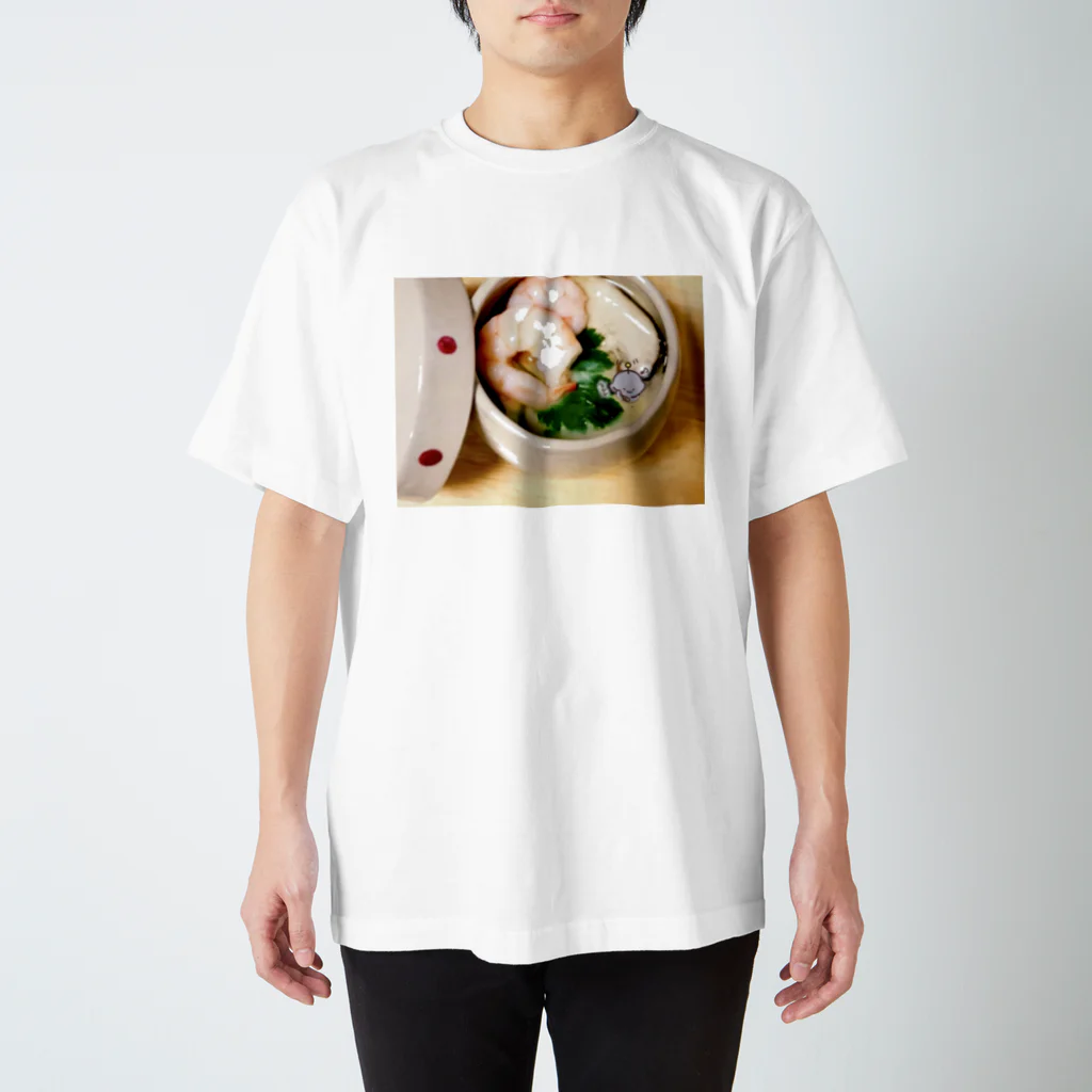 👾えなめるくん公式ショップ👾の茶碗蒸し美味ァ えなめるくん スタンダードTシャツ