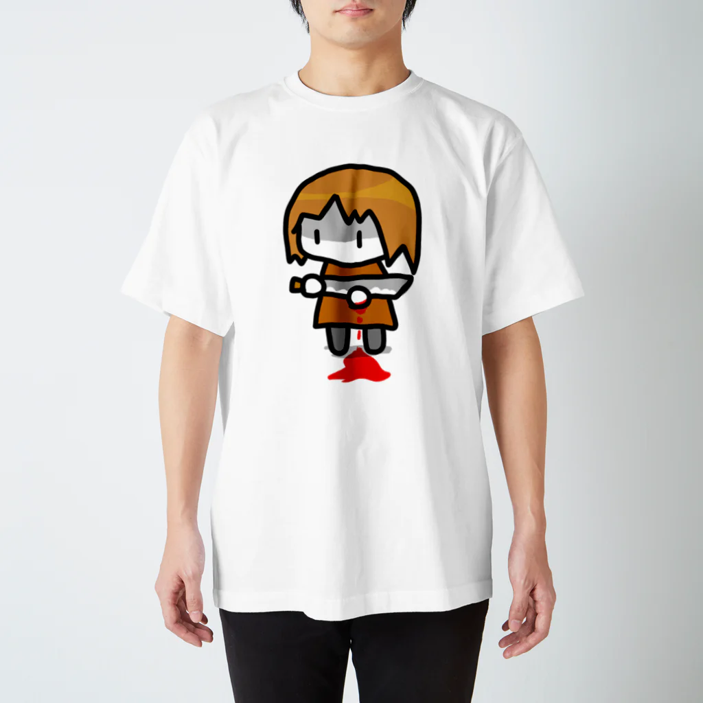 暗黒電波美術家ボブ山　SUZURI店のメンヘラリストカット少女 スタンダードTシャツ