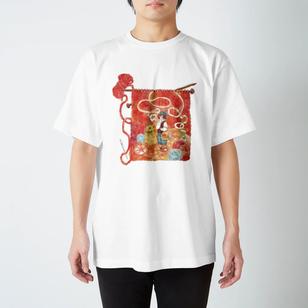 りすおりすの毛糸玉でふゆじたく スタンダードTシャツ