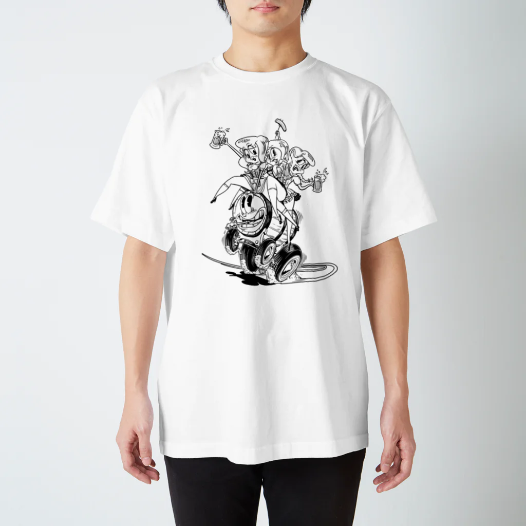 nidan-illustrationの"WHITE MUSTACHE CLUB"(タイトルなし) Regular Fit T-Shirt