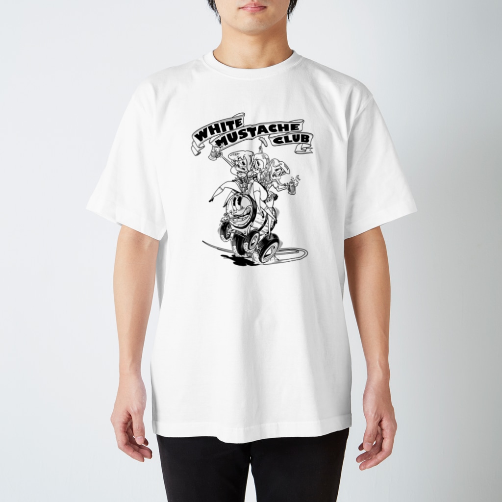 nidan-illustrationの"WHITE MUSTACHE CLUB"(タイトルなし)) Regular Fit T-Shirt