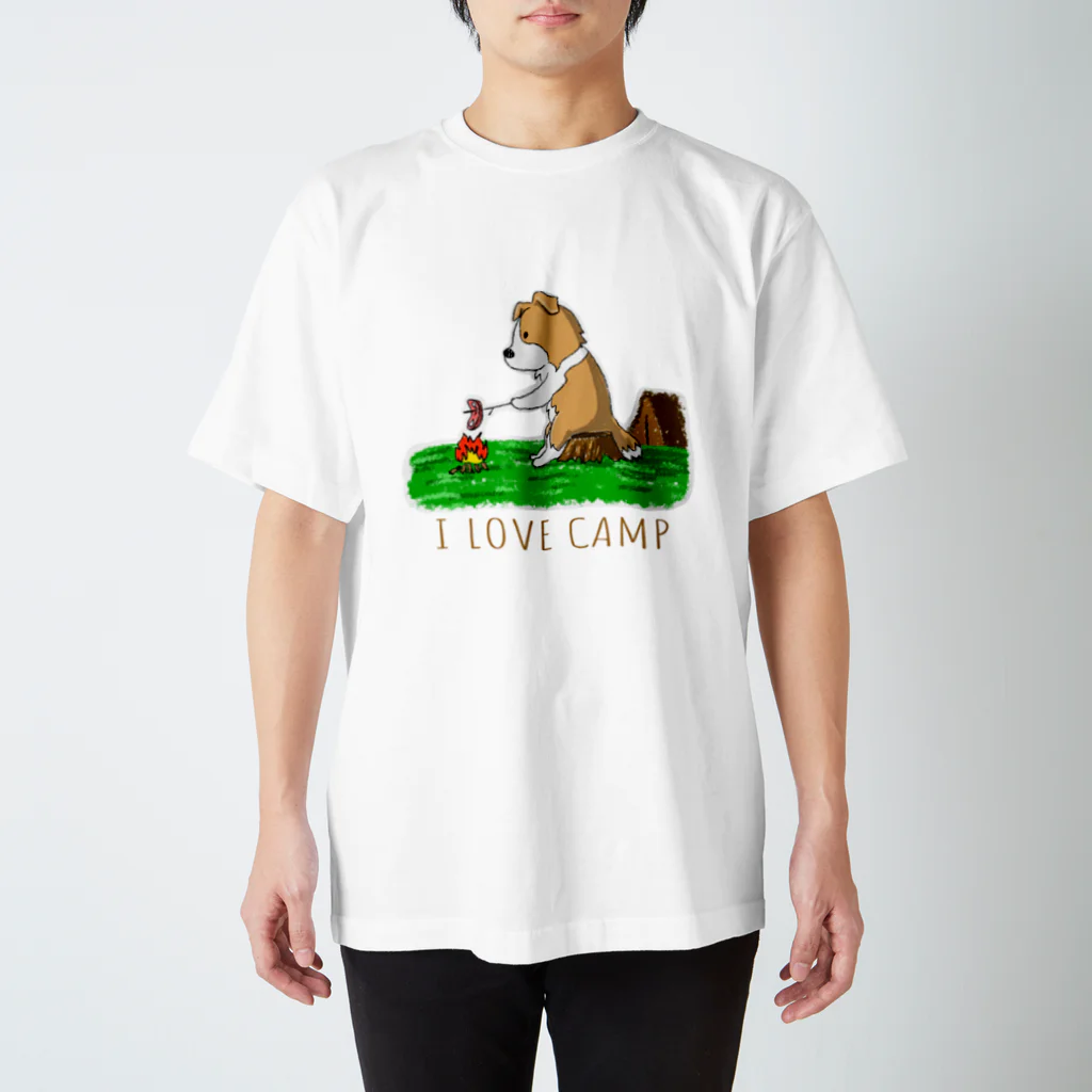 Kazunari0420のI Love Camp （ボーダーコリー　レッド） Regular Fit T-Shirt