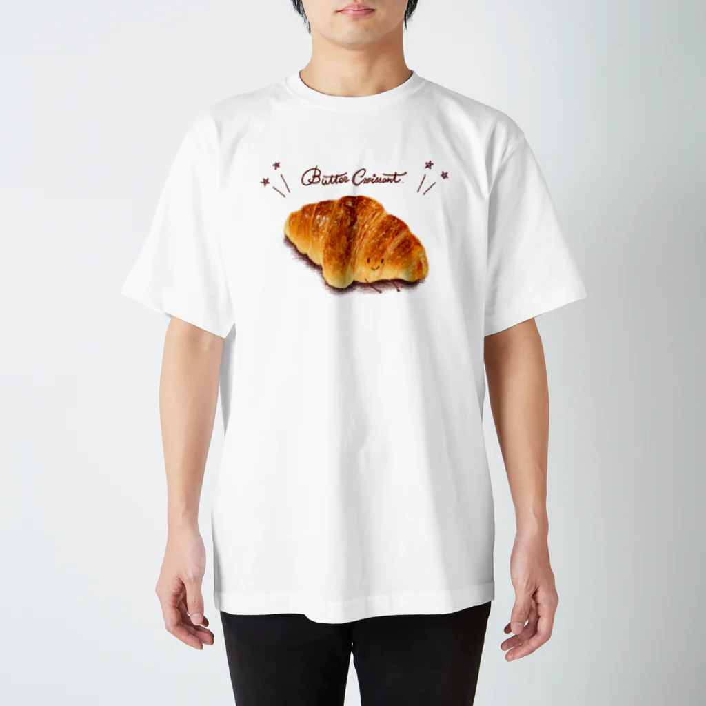 いわさきまゆこ｜食べ物イラストのバタークロワッサン Regular Fit T-Shirt
