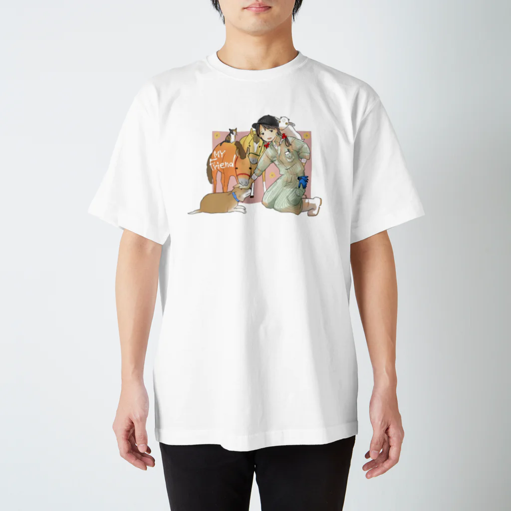 poniponiの集まれ！ヤギ馬犬猫 Regular Fit T-Shirt