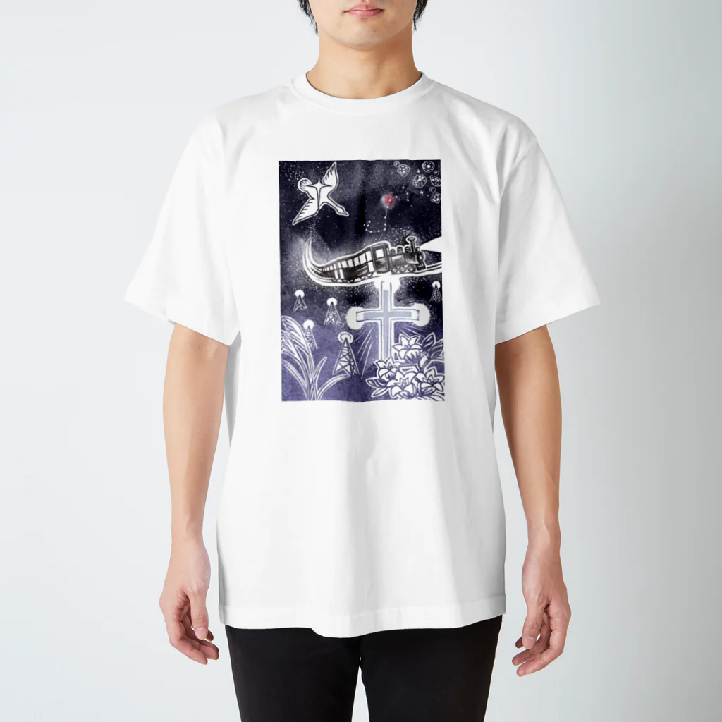 消しゴムはんことイラストNagomiya*の銀河鉄道心象スケッチ スタンダードTシャツ