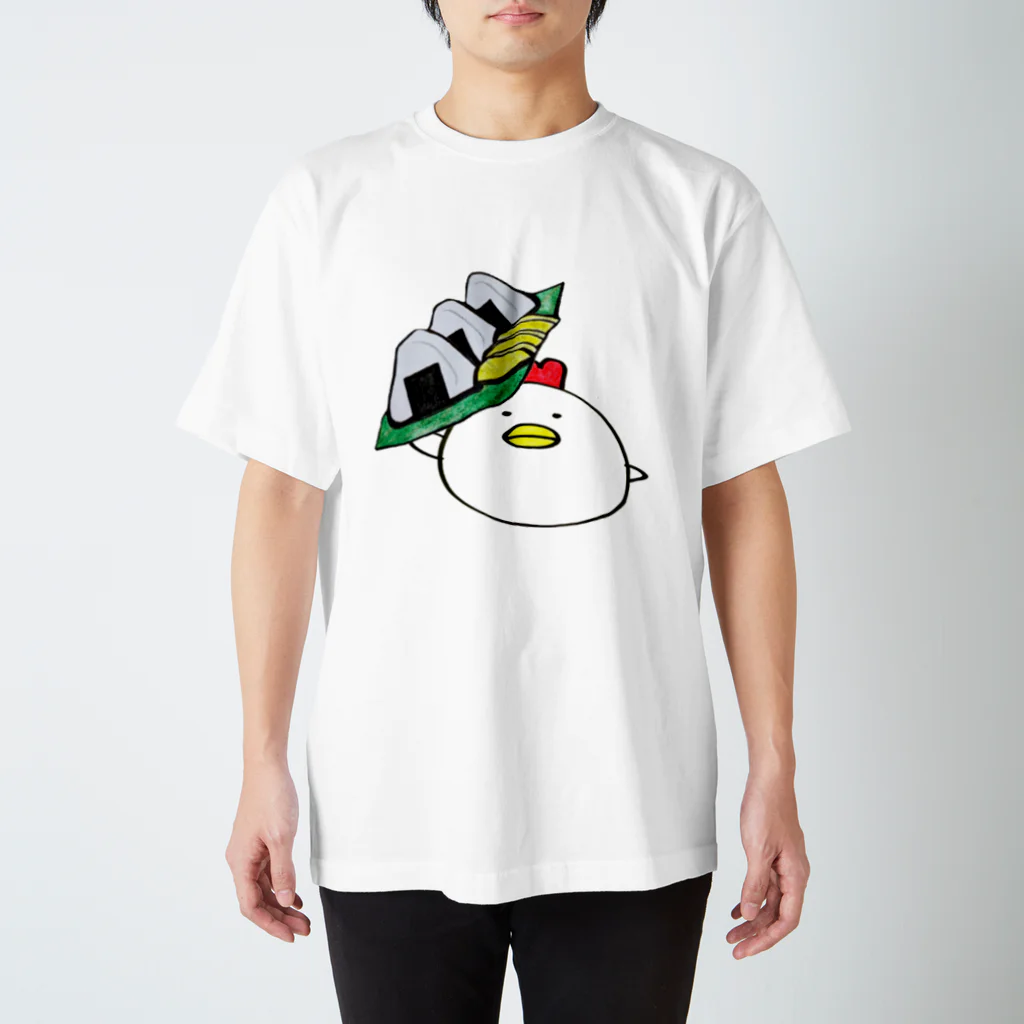 にわとり専門店のにわとりとおにぎりたくわん スタンダードTシャツ