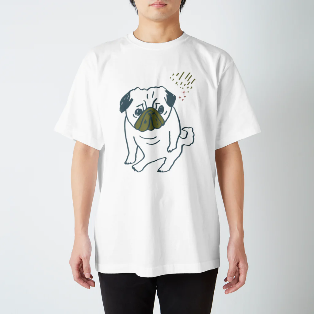 templusのパグ座り/しぶめ スタンダードTシャツ