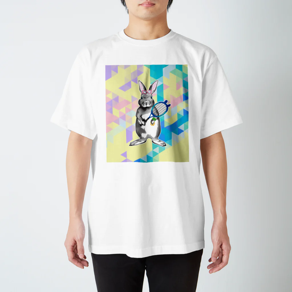 Mock’n Rollのうさリンピック代表選手 モック(テニス)背景ありver. スタンダードTシャツ