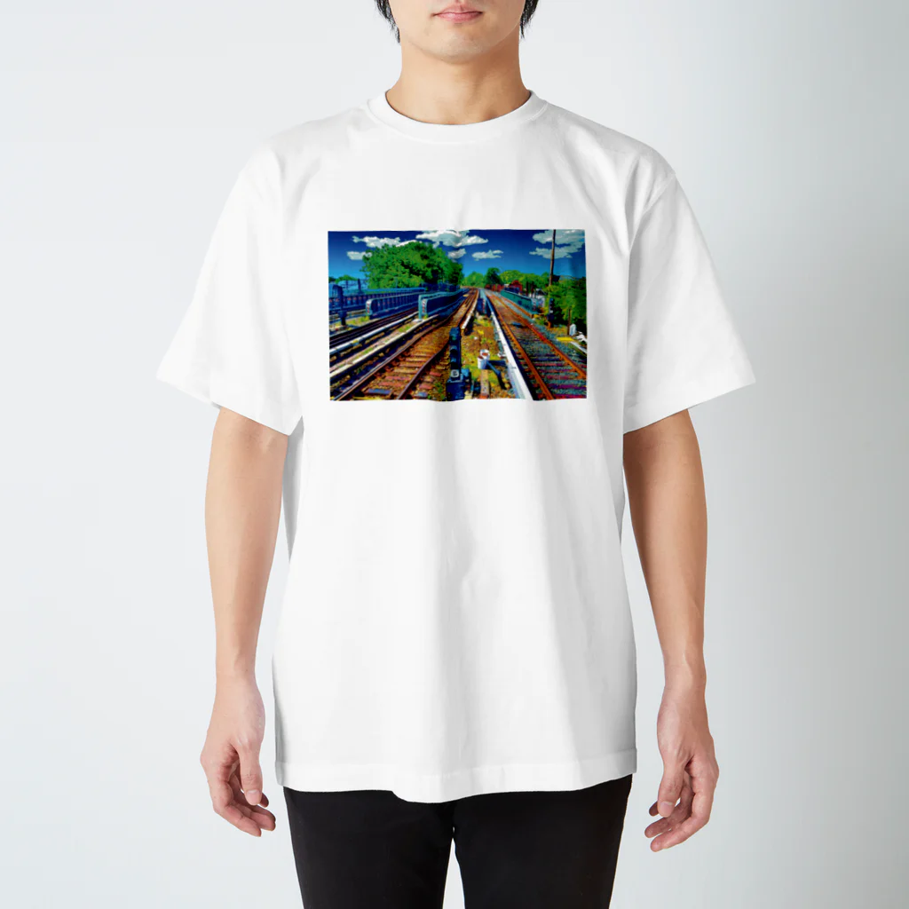 GALLERY misutawoのアメリカ ニューヨーク市の線路 スタンダードTシャツ