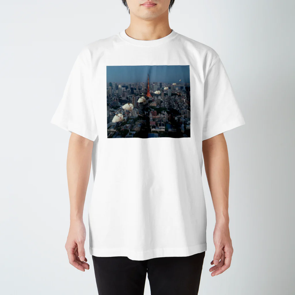 コロッケとラーメンのHamster-Tokyo スタンダードTシャツ