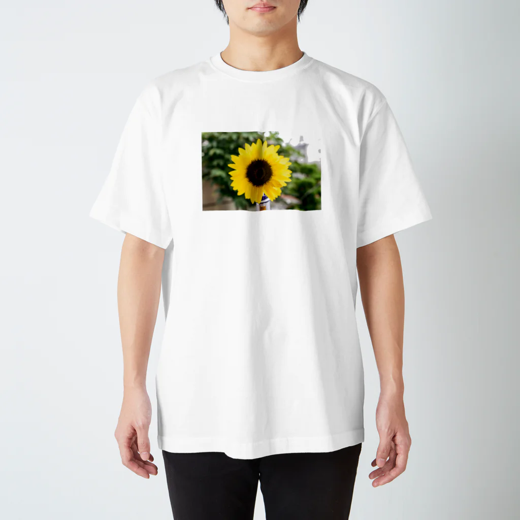 aki_zoraのひまわり 背景付き Regular Fit T-Shirt