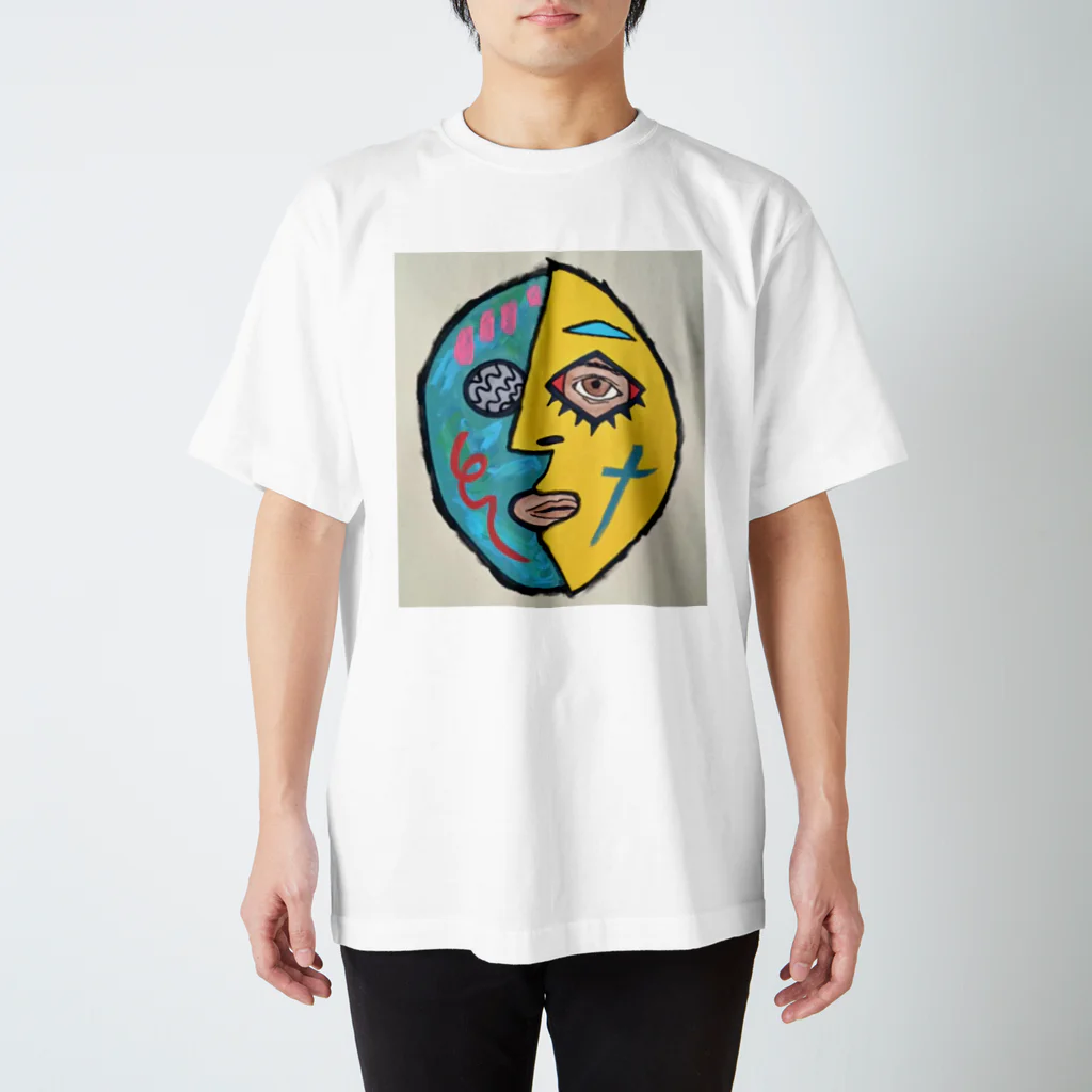 ▲i◎(aimal)のピカソマスクマン スタンダードTシャツ