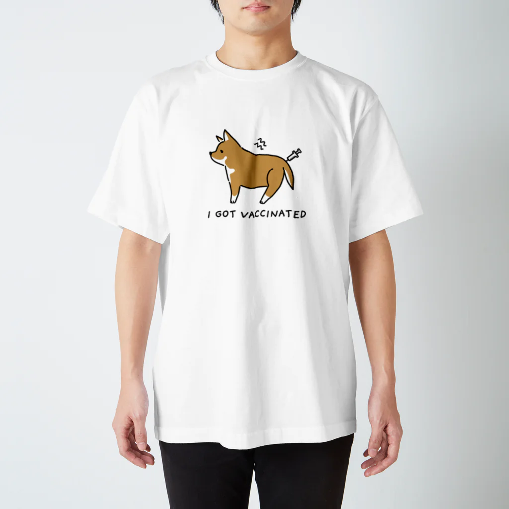 ともえのえ - 柴犬とか動物色々のI GOT VACCINATED Shiba dog Regular Fit T-Shirt