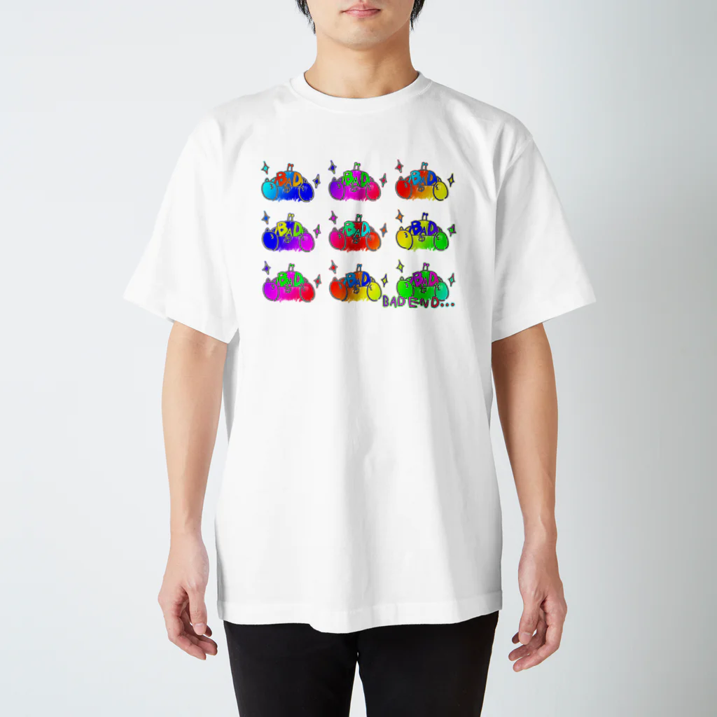 1010ゆにばーすSUZURI店のBADテントウいっぱいレインボー Regular Fit T-Shirt
