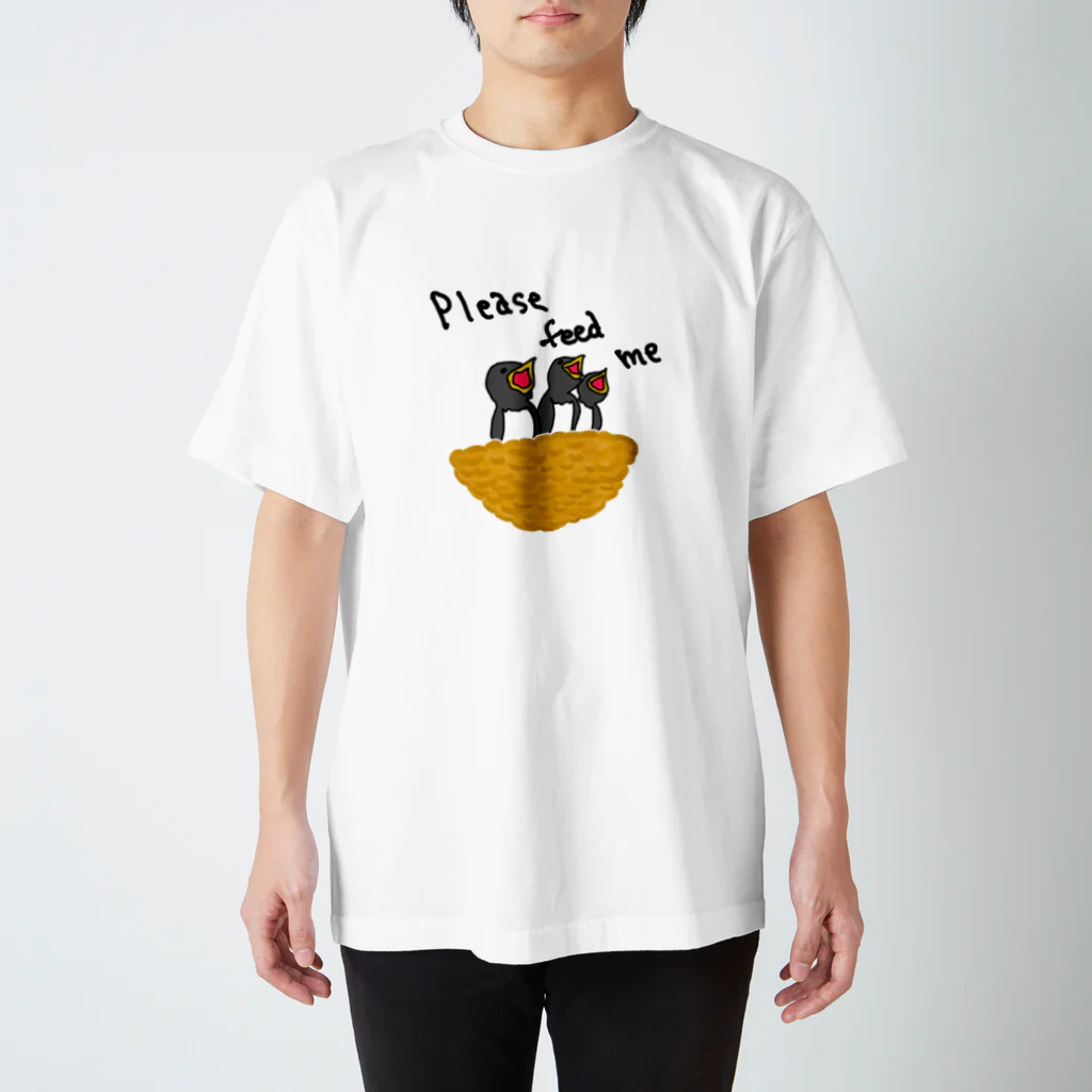 Coi_Galleryのツバメ「養って」 スタンダードTシャツ