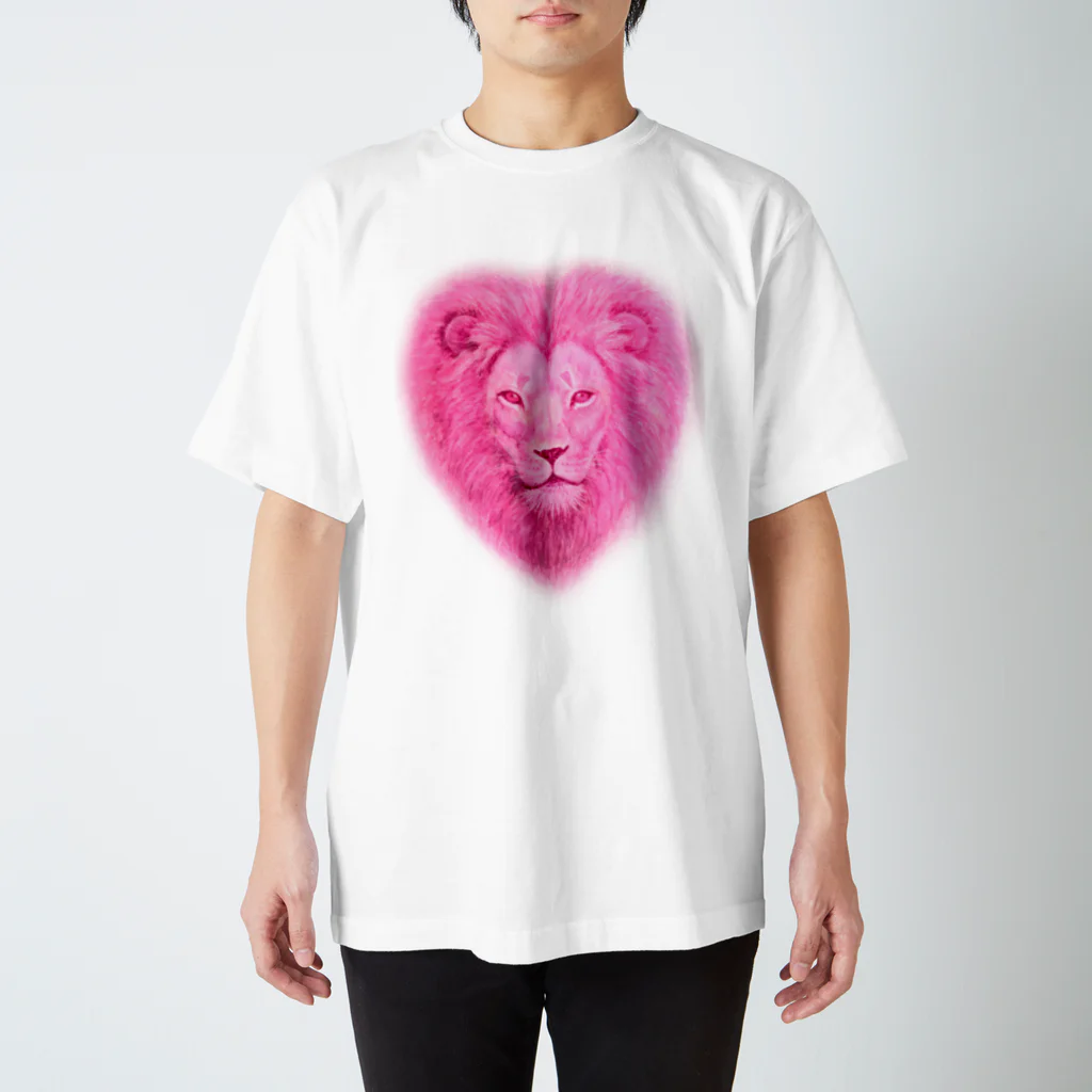 alpacca-creativeのlove_lion_face Regular Fit T-Shirt