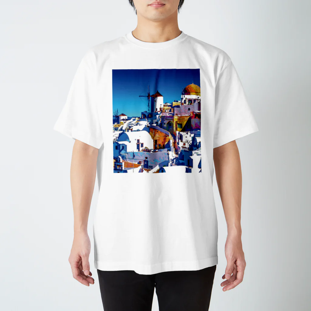 GALLERY misutawoのギリシャ サントリーニ島の街並み スタンダードTシャツ