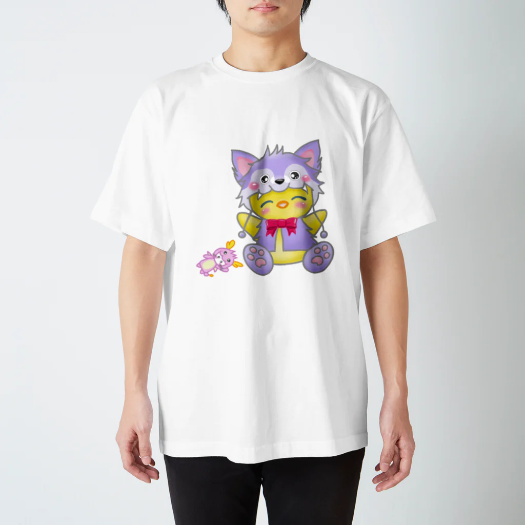 dragonpinkのどらごんにゃ&ぴーちゃん スタンダードTシャツ