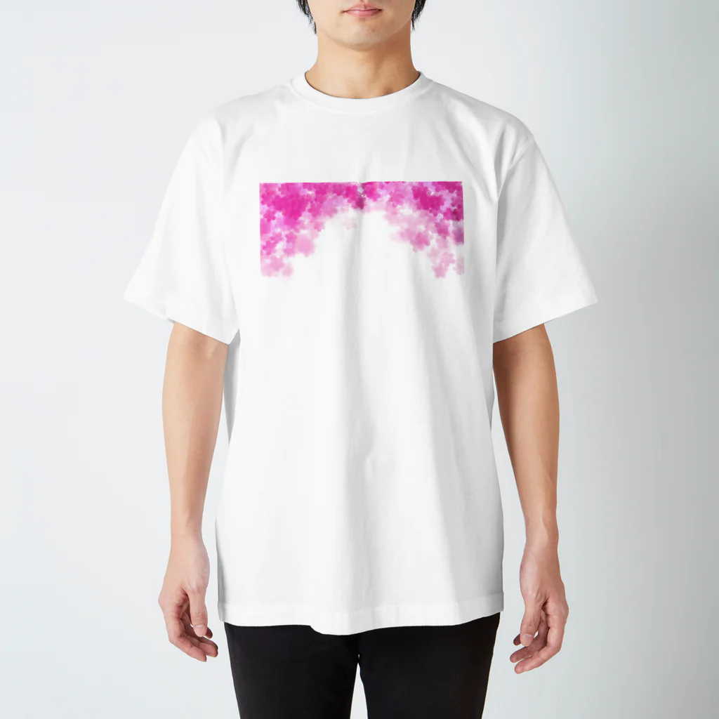 サワネチヒロのショップの桜舞う２ル 水彩風スクエア横シームレス背景、フレーム Regular Fit T-Shirt