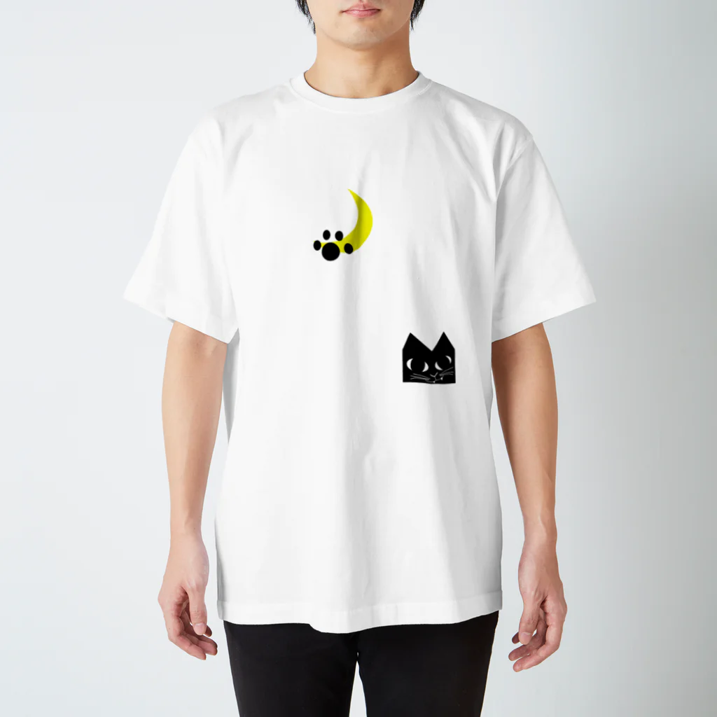 しぐなすのニャンと三日月 スタンダードTシャツ