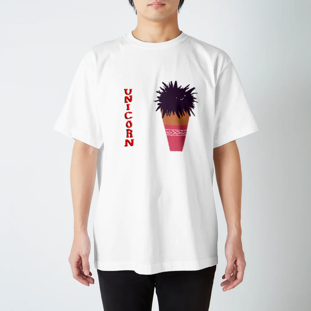 ゆる～いキャラとバカ屋さんの【ドット】うにとコーンのユニコーン スタンダードTシャツ