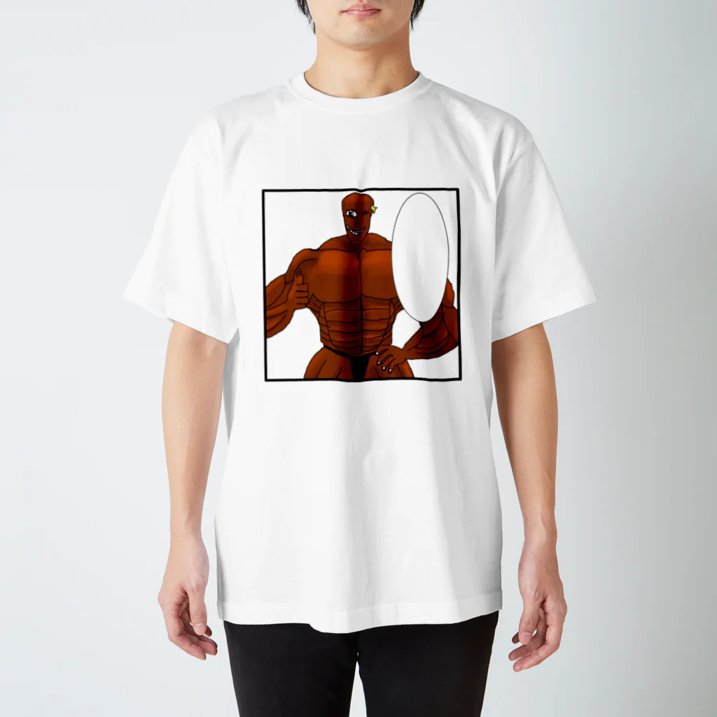 妖怪専門筋肉トレーナ男 公式ショップの妖怪専門筋肉トレーナ男(セリフ空欄) Regular Fit T-Shirt