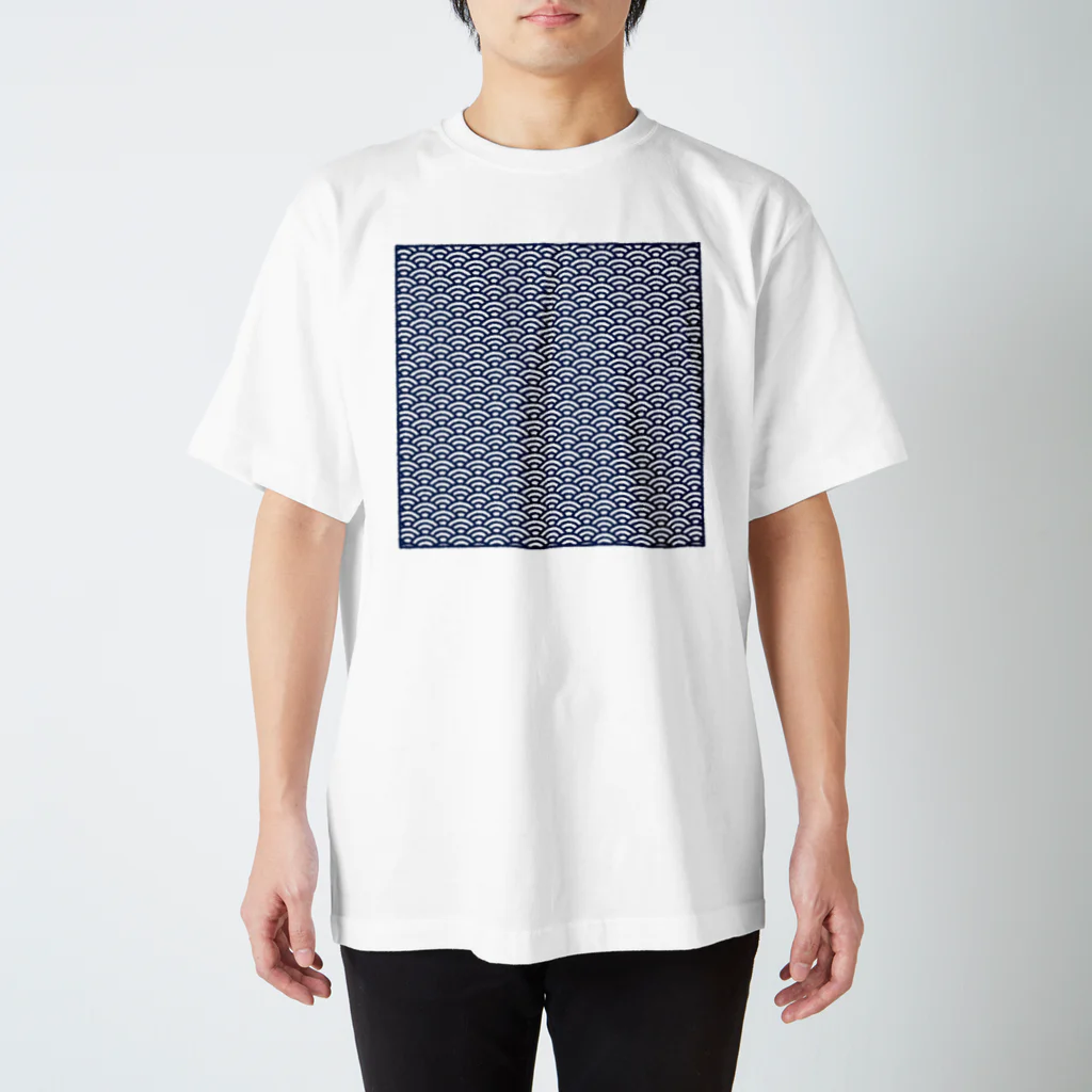 きまぐれノーティのきまぐれWa風「青海波」_藍（ジャパンブルー） Regular Fit T-Shirt