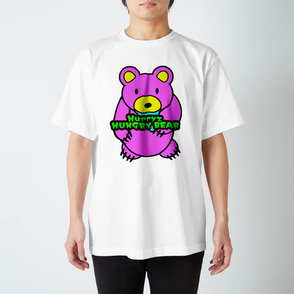 Hurryz HUNGRY BEARのHurryz HUNGRY BEAR ピンク スタンダードTシャツ