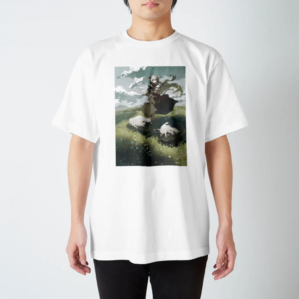 potg屋の雲と影と羊 Regular Fit T-Shirt