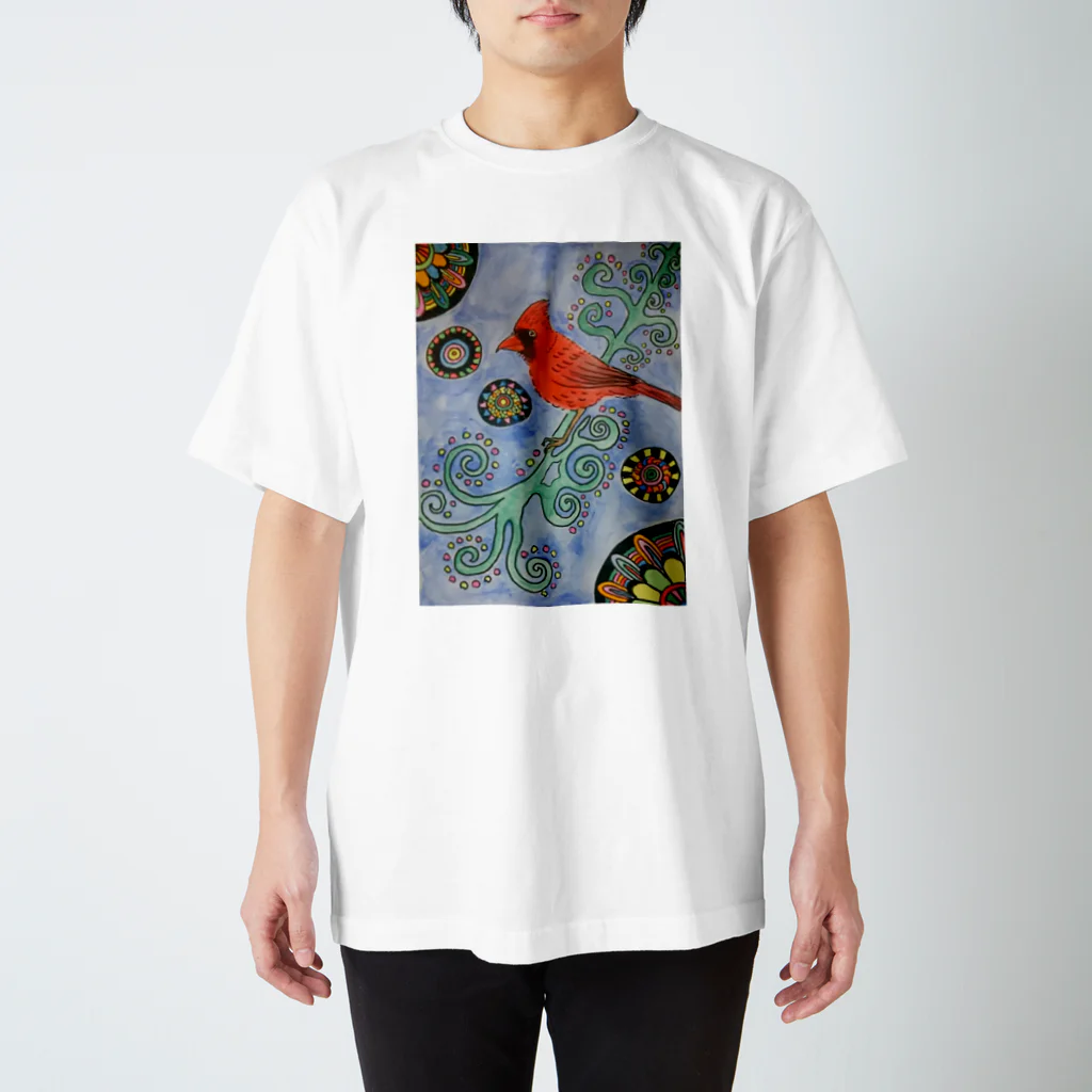 紺のショウジョウコウカンチョウ スタンダードTシャツ