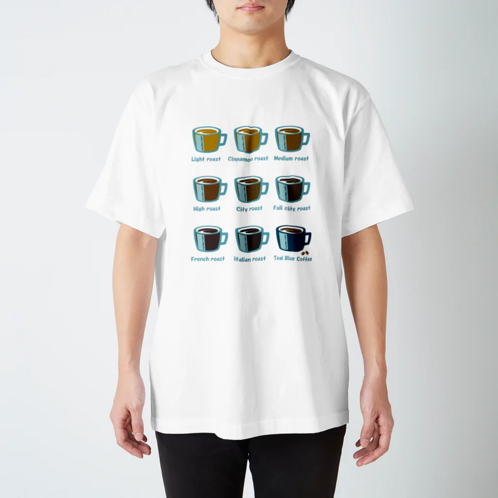 Teal Blue CoffeeのRoasted coffee Regular Fit T-Shirt