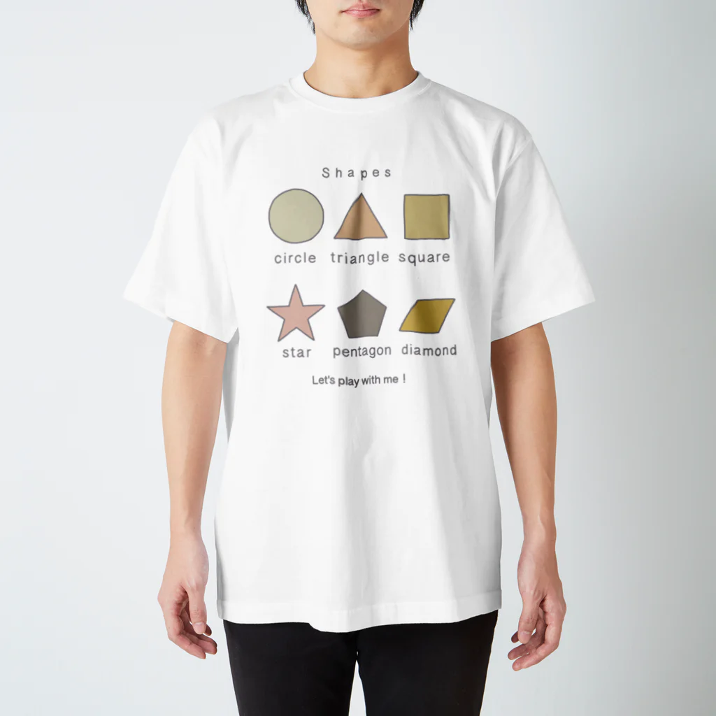 Serendipityのこどもと遊べる！学べるTシャツ 図形(シンプル 英語) スタンダードTシャツ