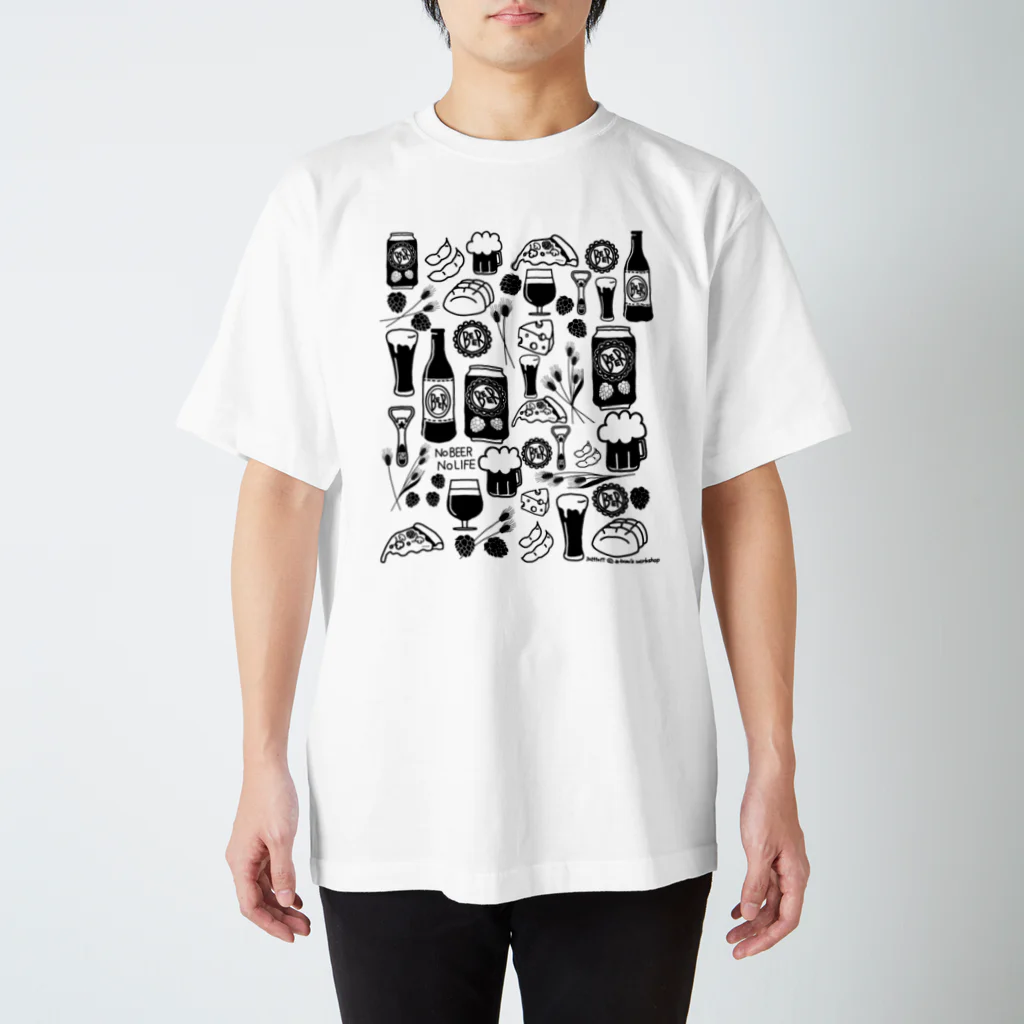 a-bow's workshop(あーぼぅズ ワークショップ)のNo BEER  No LIFE スタンダードTシャツ