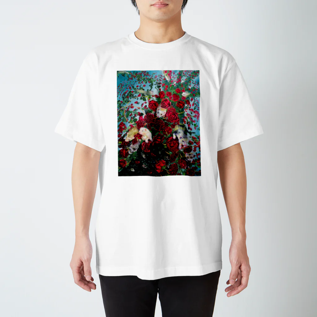 堀之内KMC久美子の薔薇の木とフェレット スタンダードTシャツ