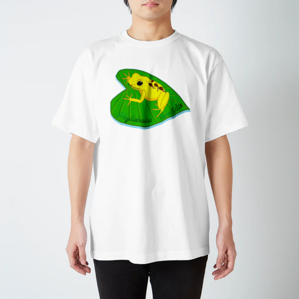 LalaHangeulのPhyllobates terribilis(猛毒吹矢ガエル)　英語バージョン Regular Fit T-Shirt