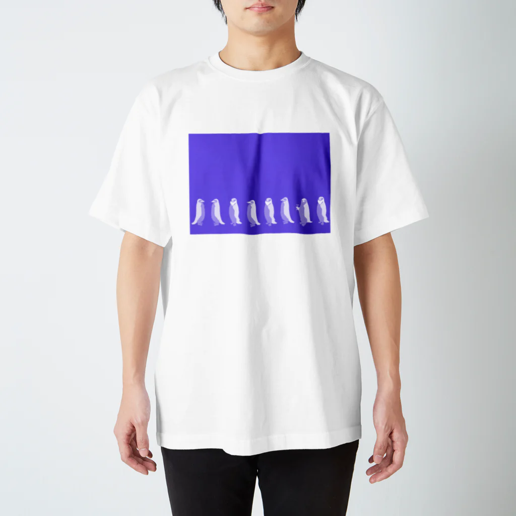 みちくさの駅  店長まるっと。のひげぺんぎん　剃り残しなし青 Regular Fit T-Shirt