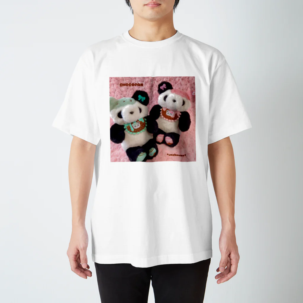  パンダ CHOCOPAN *umekoume*のパンダ ちょこぱん🍫🐼チョコミント＆ストロベリー スタンダードTシャツ
