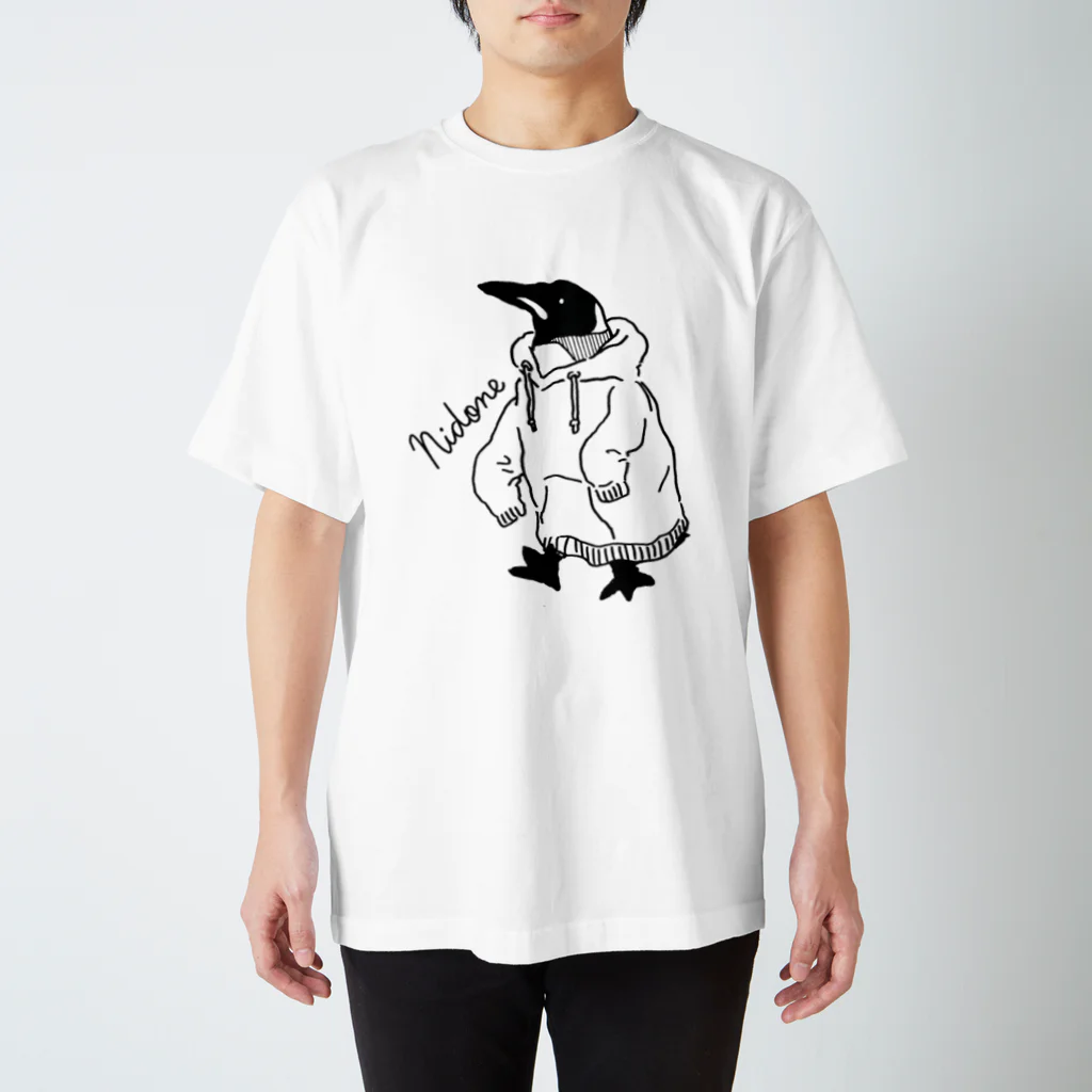 nidone.worksのペンギンパーカー（黒） スタンダードTシャツ