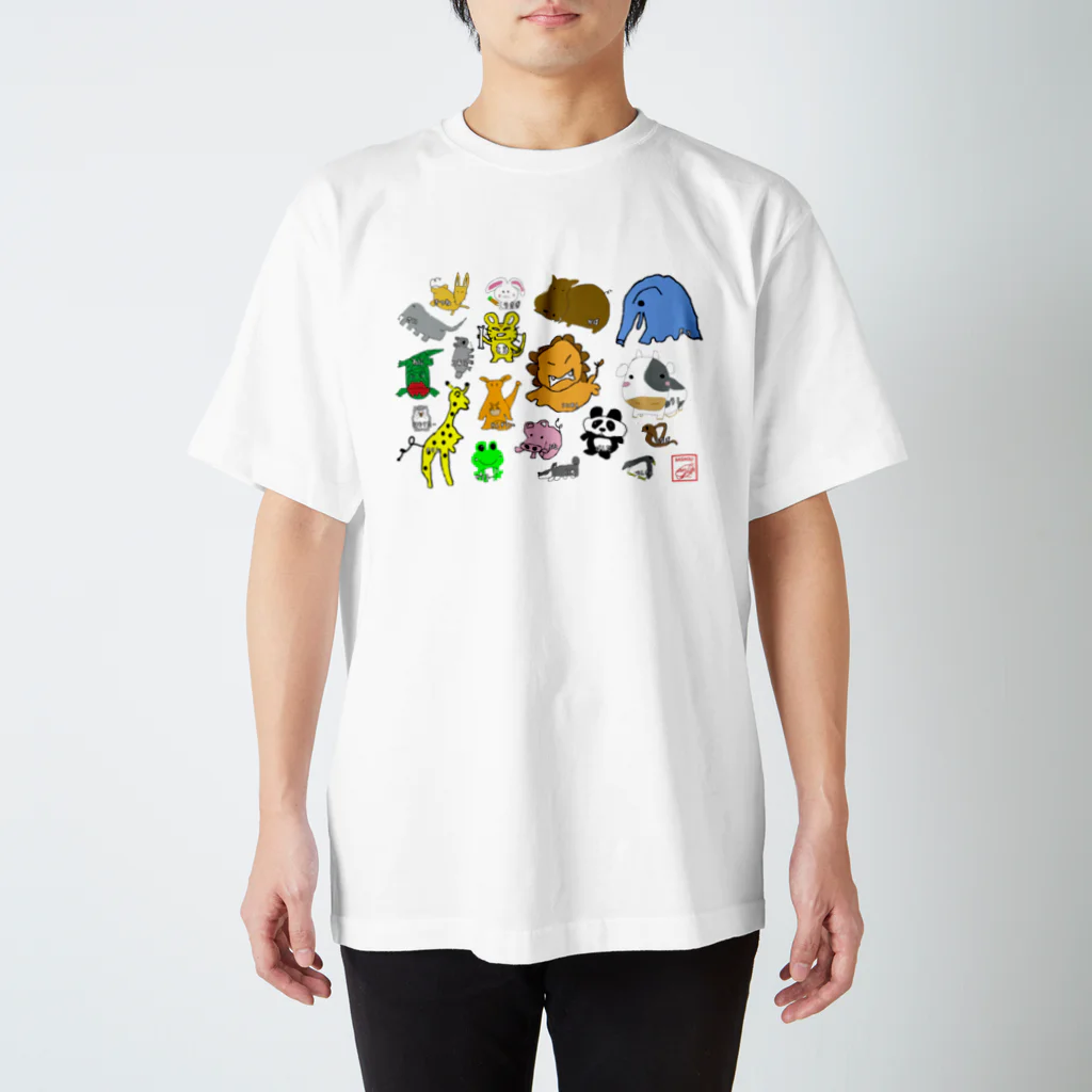 SASAGU project Official SHOPの動物園Tシャツ スタンダードTシャツ