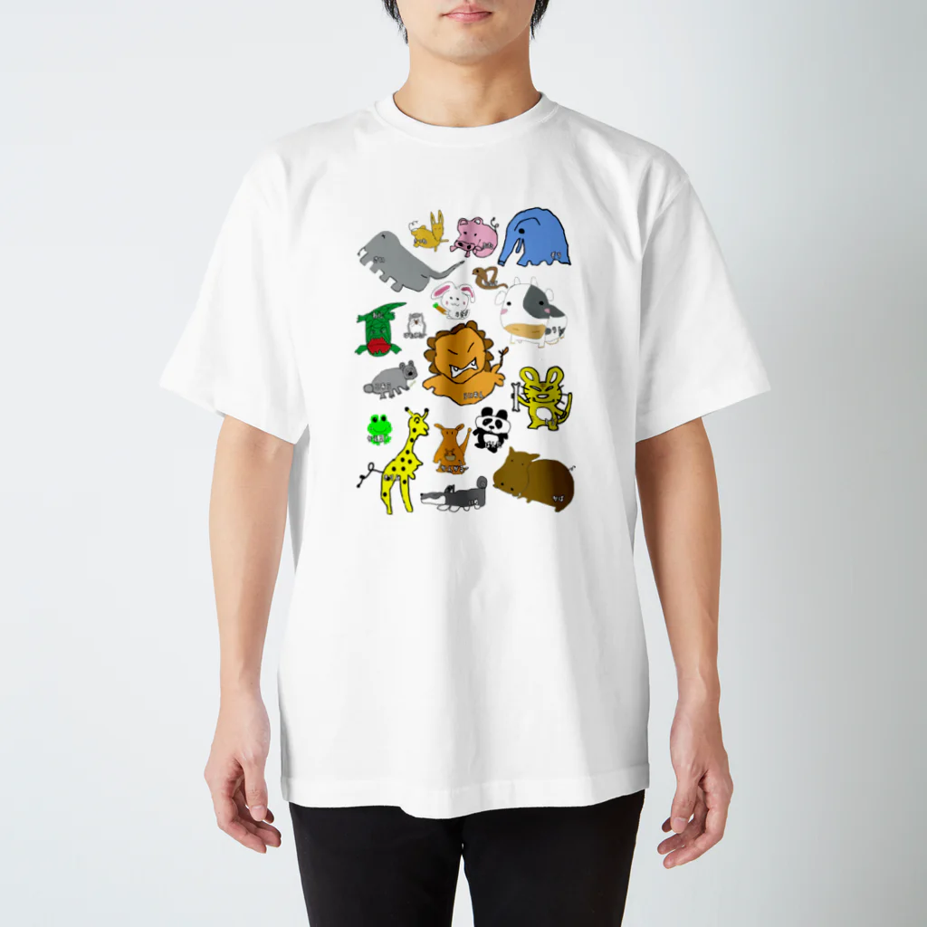 SASAGU project Official SHOPのSASAGU ZOO　縦バージョン Regular Fit T-Shirt