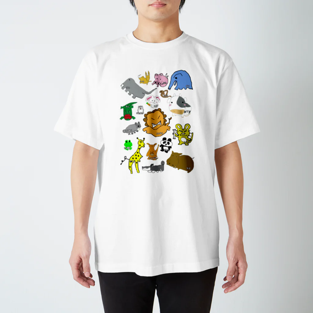 SASAGU project Official SHOPのSASAGU ZOO　縦バージョン スタンダードTシャツ