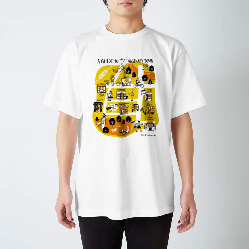 TUK TUK CAFEのTUK TUK CAFE MAP T-YELLOW スタンダードTシャツ