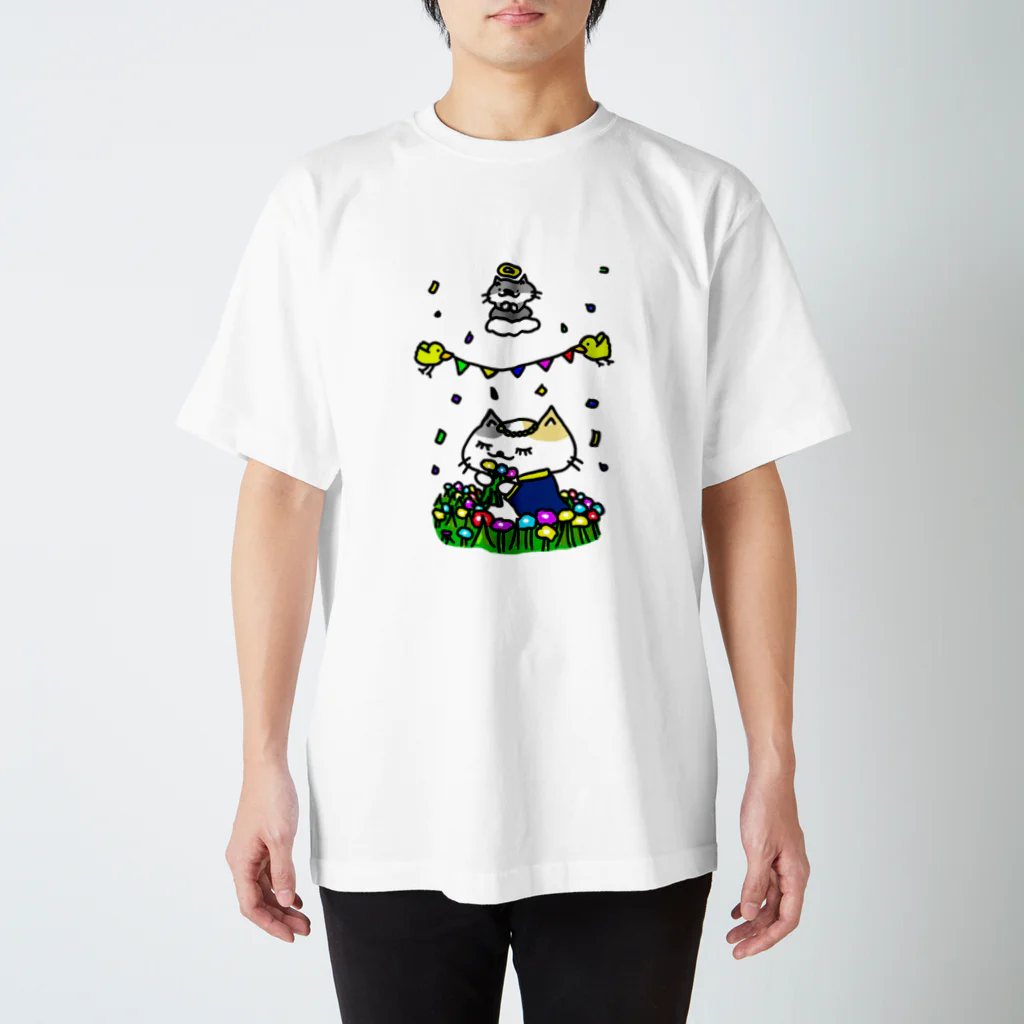 暗黒電波美術家ボブ山　SUZURI店の聖なる乙女！猫乙女！ Regular Fit T-Shirt
