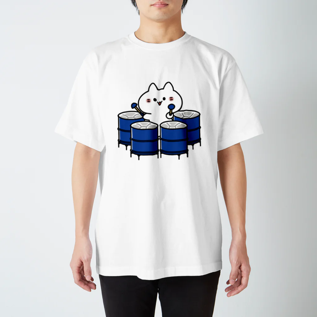  ふじねこ屋のテナーベースパンねこ スタンダードTシャツ