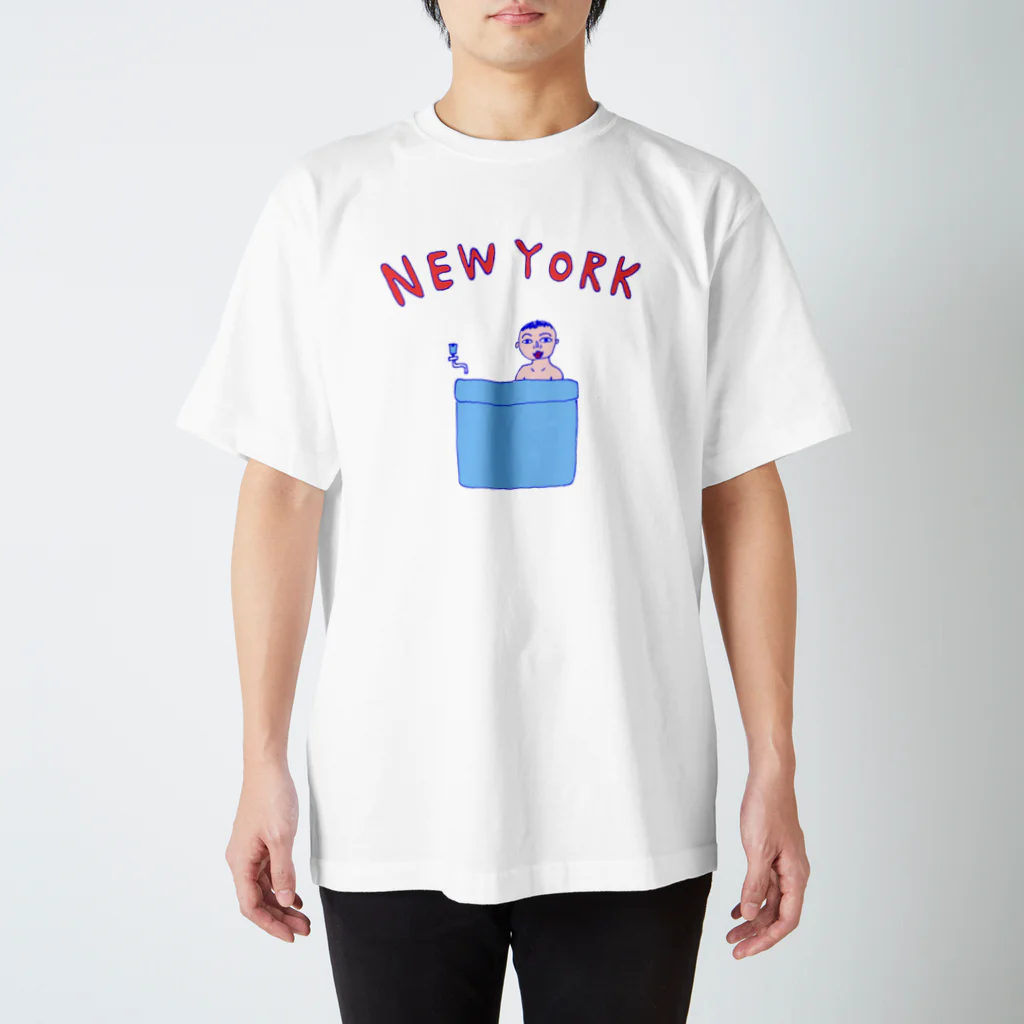 NIKORASU GOの＜ドラマ衣装着用デザイン＞ダジャレデザイン「にゅーよーく」＜NEWYORK＞＊このデザインがドラマあのキスの衣装に使われていた模様、松坂桃李さんがきてるのみたよお Regular Fit T-Shirt