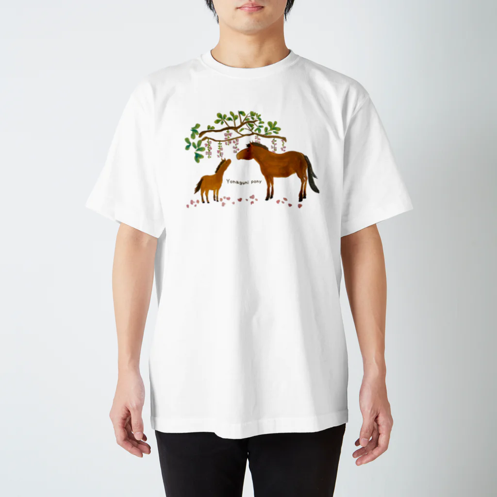 poniponiの与那国馬とサガリバナ スタンダードTシャツ