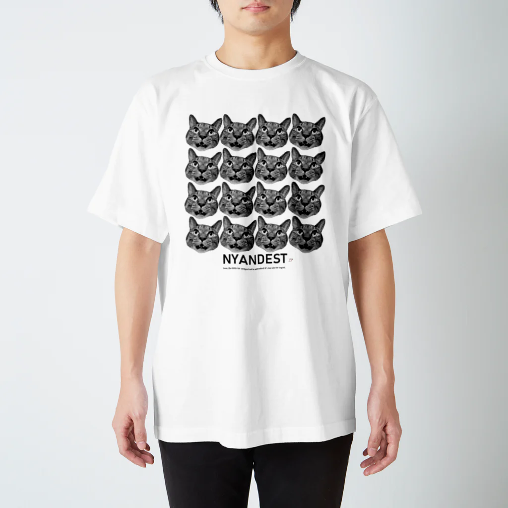 STOP MAOCHING SENSEのニャンデスト密集（淡） Regular Fit T-Shirt