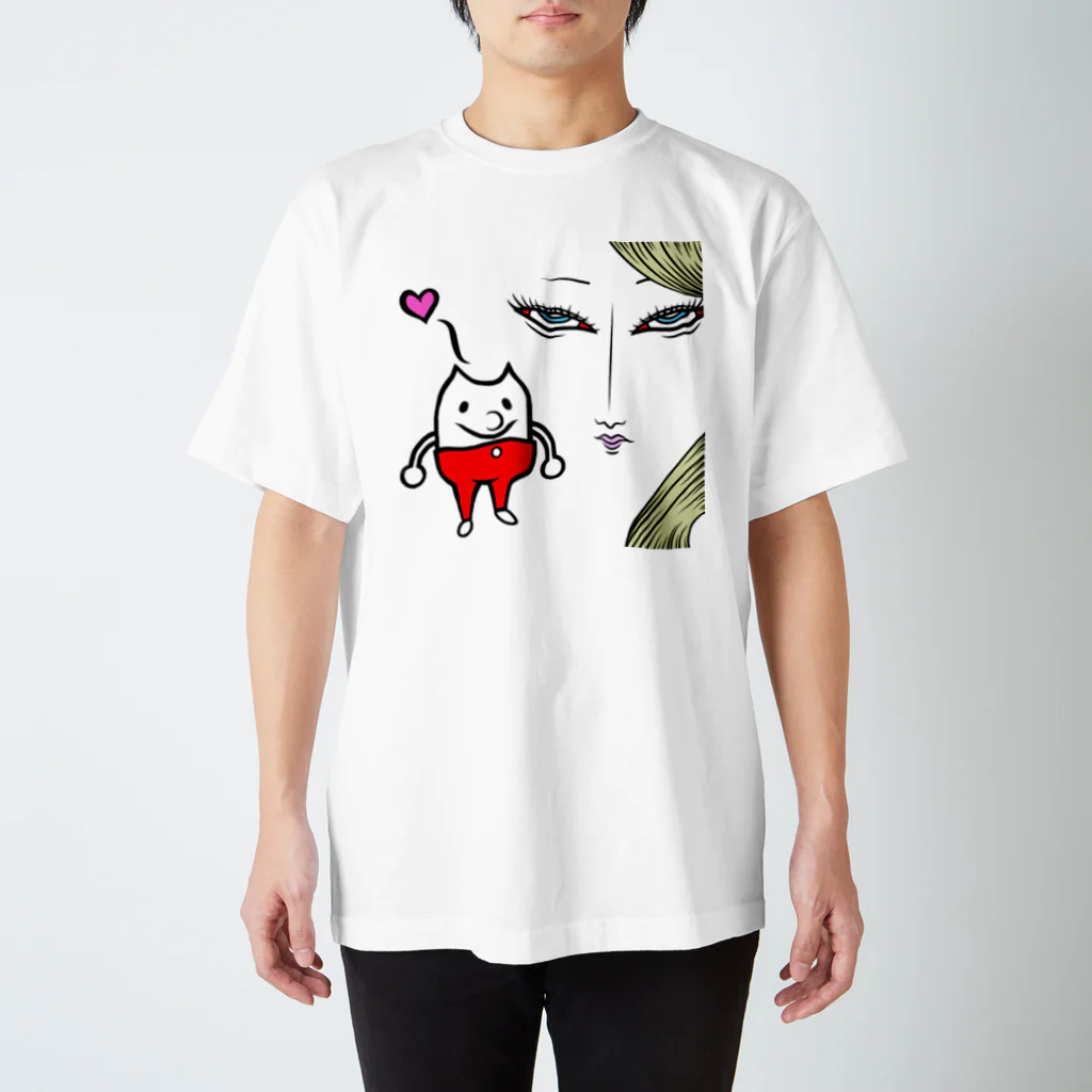 日高げのむの猫と美女 スタンダードTシャツ